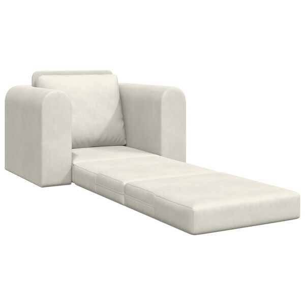 vidaXL Divano letto Crema 98 x 71 x 83 cm Velluto