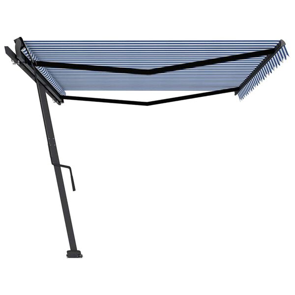 vidaXL Tenda da Sole Manuale Autoportante 500x350 cm Blu/Bianca