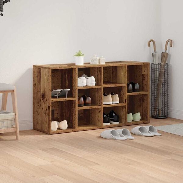 vidaXL Panca per scarpe Legno vecchio 103 x 30 x 54,5 cm