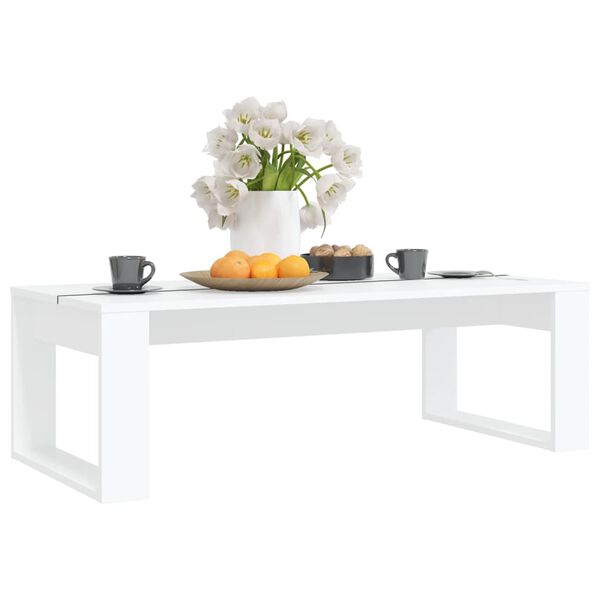 vidaXL Tavolino da Salotto Bianco 110x50x35 cm in Legno Multistrato