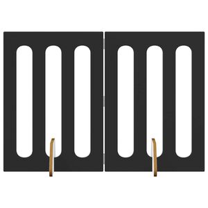 vidaXL Recinto pieghevole per animali 2 pcs Rovere Nero