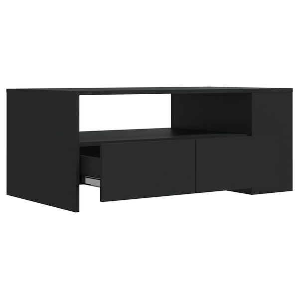 vidaXL Tavolino da Salotto Nero 102x55x42 cm in Legno Compensato