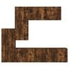 vidaXL Mobili TV a Muro 5pz Rovere Fumo in Legno Multistrato