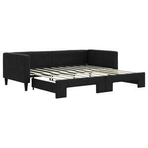 vidaXL Divano Letto con Letto Estraibile Nero 90x190 cm in Tessuto