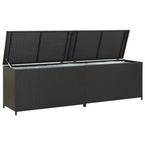 vidaXL Baule da Giardino in Polyrattan 200x50x60 cm Nero