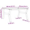 vidaXL Telaio Gambe a Y per Tavolino da Salotto 80x70x43 cm in Acciaio