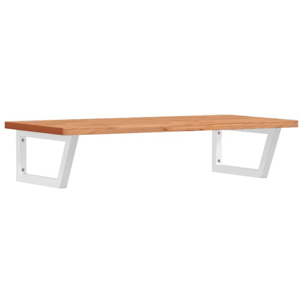 vidaXL Ripiano a Parete per Lavabo in Acciaio e Massello di Faggio