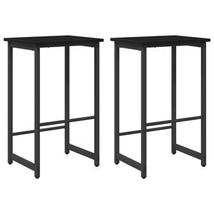 vidaXL Sgabello da bar 2 pz Rovere Nero 40 x 32 x 74 cm
