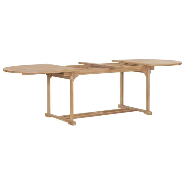 vidaXL Set da Pranzo per Esterni 9 pz 180-280x100x75 cm Teak Massello