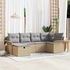 vidaXL Set Divano da Giardino 6 pcs Beige e Grigio Chiaro polyrattan