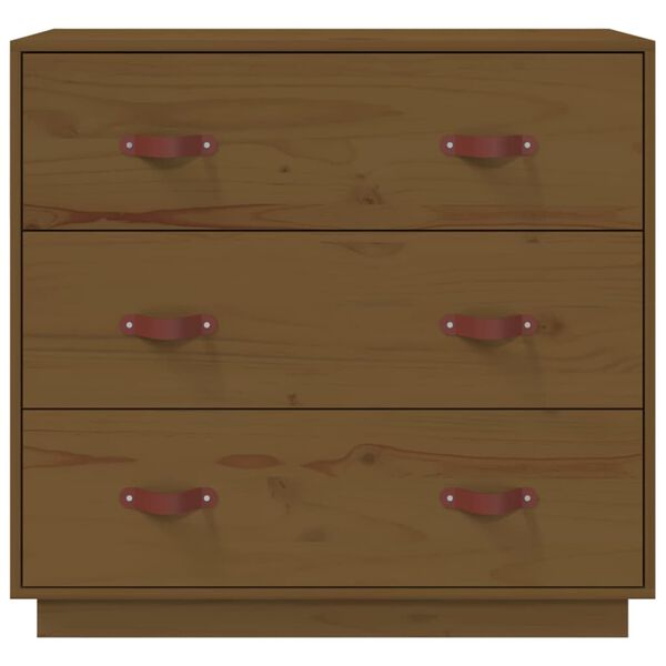 vidaXL Credenza Marrone Ambra 80x40x75 cm in Legno Massello di Pino