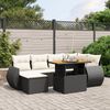 vidaXL Set Divani da Giardino con Cuscini 7pz Nero Polyrattan