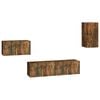 vidaXL Set di Mobili Porta TV 4 pz Rovere Fumo in Legno Multistrato