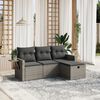 vidaXL Set Divani da Giardino 4 pz con Cuscini in Polyrattan Grigio