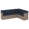 vidaXL Set Divani da Giardino 6 pz con Cuscini Grigio in Polyrattan