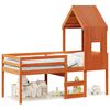 vidaXL Letto a Soppalco con Tetto Marrone Cera 90x200 cm Legno di Pino