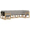 vidaXL Set di divani da esterno 7 pz Bianco e Grigio Chiaro