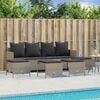 vidaXL Set Divano da Giardino 5pz con Cuscini Grigio Chiaro Polyrattan