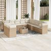 vidaXL Set Divani da Giardino 12 pz con Cuscini Beige in Polyrattan