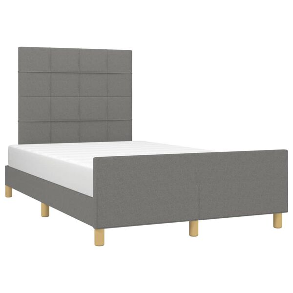 vidaXL Giroletto senza Materasso Grigio Scuro 120x190 cm in Tessuto
