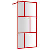vidaXL Parete per Doccia Walk-in Vetro Trasparente ESG 80x195 cm Rossa