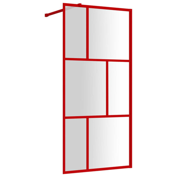 vidaXL Parete per Doccia Walk-in Vetro Trasparente ESG 80x195 cm Rossa