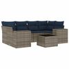 vidaXL Set Divani da Giardino 7 pz con Cuscini Grigio in Polyrattan