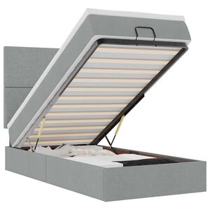 vidaXL Pouf Letto con Materasso e LED Grigio Chiaro 80x200cm Tessuto