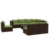 vidaXL Set Divani da Giardino 9 pz con Cuscini in Polyrattan Marrone