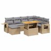vidaXL Set Divano da Giardino 8 pz con Cuscini Beige in Polyrattan
