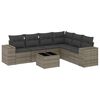 vidaXL Set Divani da Giardino 7 pz con Cuscini Grigio in Polyrattan