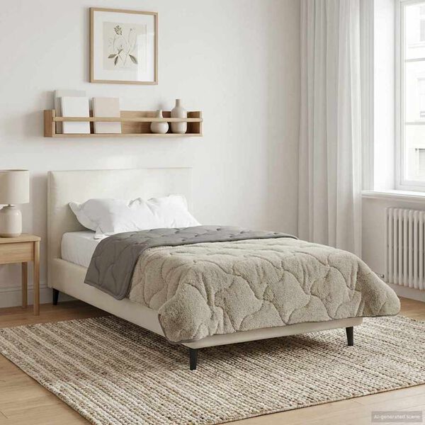 vidaXL Duvet Invernale Trapuntato Grigio chiaro 135 x 200 cm