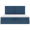 vidaXL Struttura Letto Pouf con Materassi Blu 200x200 cm in Tessuto