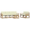 vidaXL Set di divani da esterno con cuscino 7 pcs Bianco e Crema