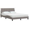 vidaXL Letto con Materasso Hanko Tortora 140x190 cm in Tessuto