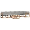 vidaXL Set di divani da esterno 7 pcs Grigio Naturale e Chiaro
