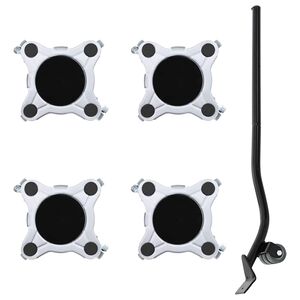 vidaXL Ruote per mobili 4 pz con sollevatore 15,5x15,5x5,5 cm Acciaio 1000 kg