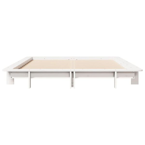 vidaXL Letto senza Materasso Bianco 120x190 cm Legno Massello di Pino