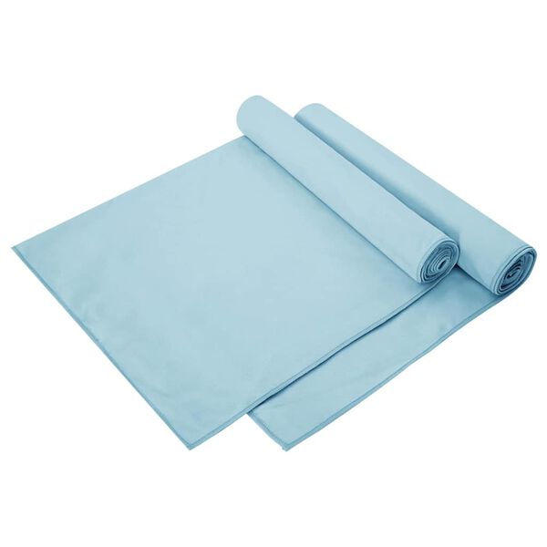 vidaXL Asciugamani Sportivi 2 pcs Blu 140 x 70 cm