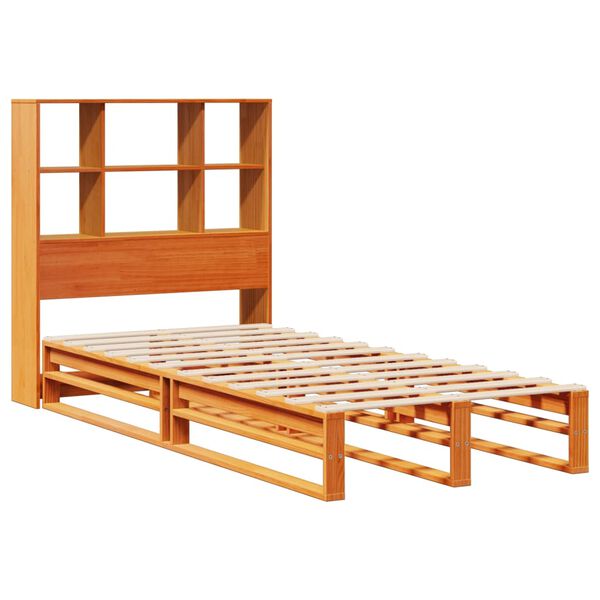 vidaXL Letto Libreria senza Materasso Marrone Cera 75x190 cm Legno
