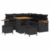 vidaXL Set Divano da Giardino 8 pz Nero polyrattan