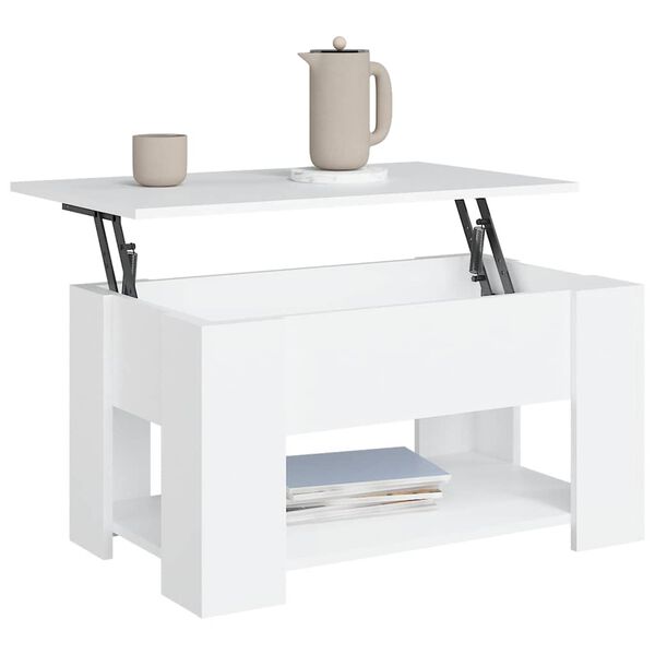 vidaXL Tavolino da Salotto Bianco 79x49x41 cm in Legno Multistrato