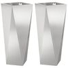 vidaXL Fioriera 2 pcs Argento 30 x 30 x 75 cm Acciaio inossidabile