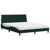 vidaXL Letto con Materasso Hanko Verde Scuro 160x200 cm in Velluto