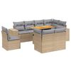 vidaXL Set Divano da Giardino 9 pz con Cuscini Beige in Polyrattan