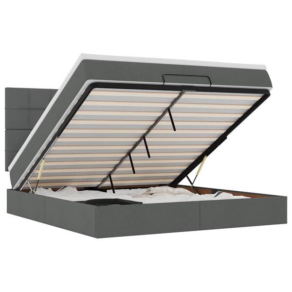 vidaXL Struttura Letto Pouf con Materasso 180x200 cm in Tessuto