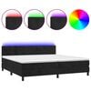 vidaXL Letto a Molle con Materasso e LED Nero 200x200 cm in Velluto