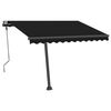 vidaXL Tenda da Sole Retrattile Manuale con LED 300x250 cm Antracite