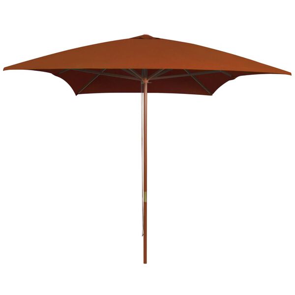 vidaXL Ombrellone da Giardino con Palo in Legno Terracotta 200x300 cm