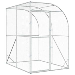 vidaXL Pollaio Argento 200 x 200 x 215 cm Acciaio zincato